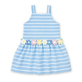 Stripe Knit Dress With Mulitcolor Flowers