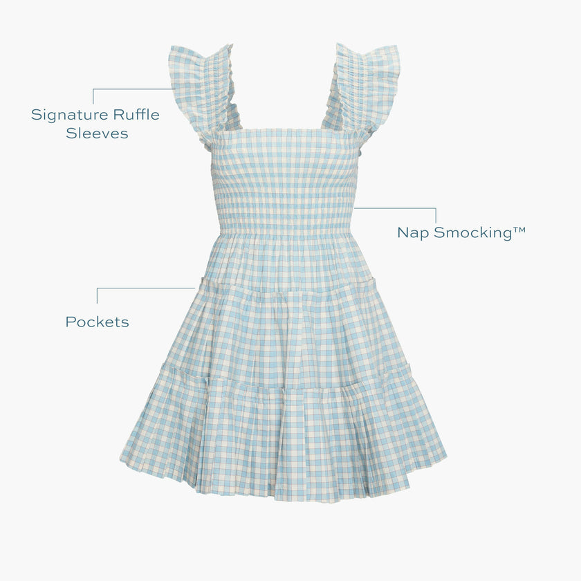 The Charlotte Nap Dress - Blue/Red Gingham