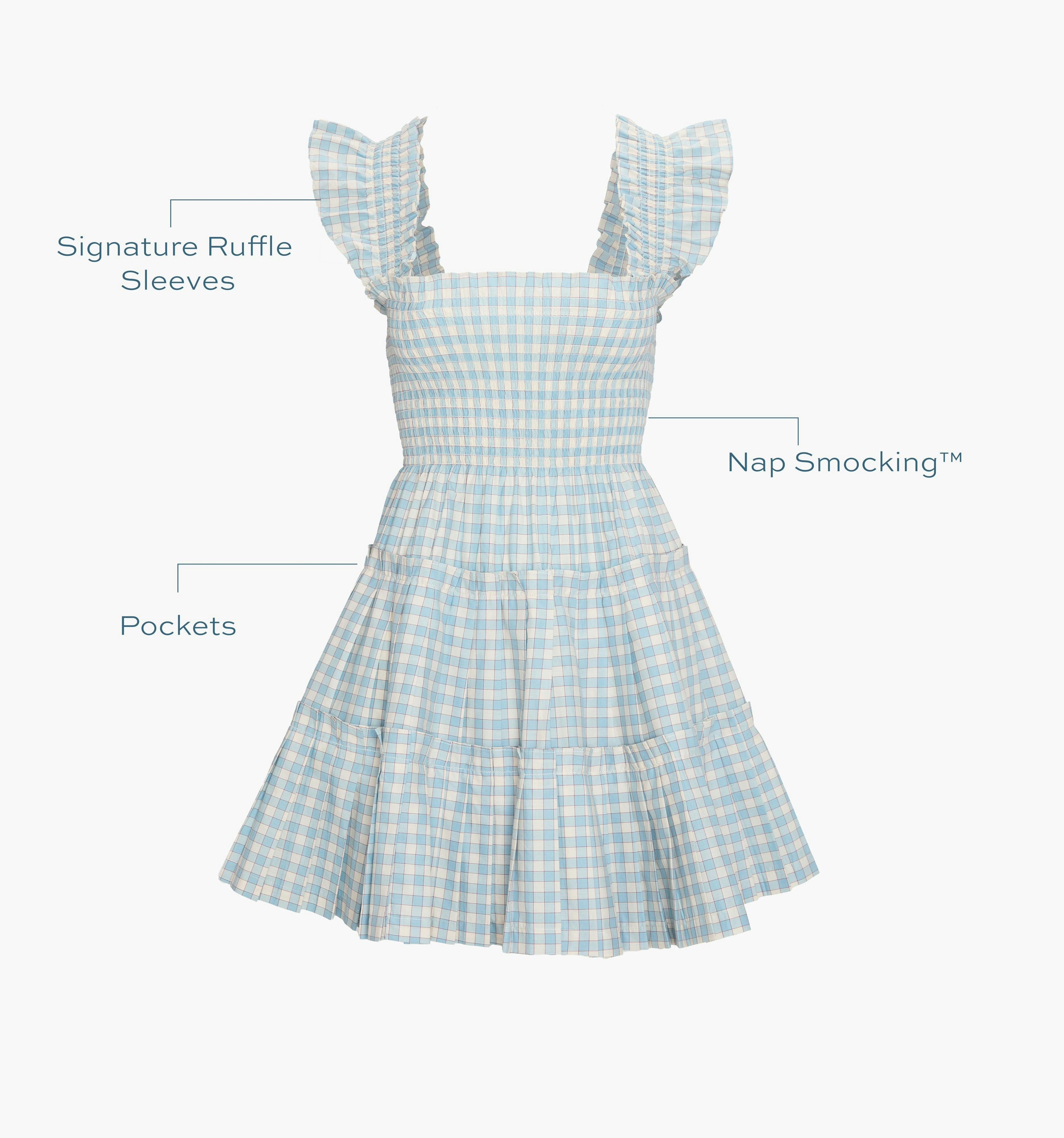 The Charlotte Nap Dress - Blue/Red Gingham