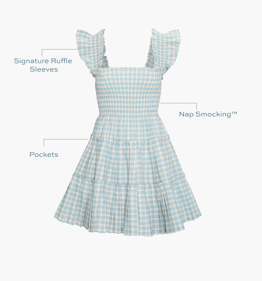 The Charlotte Nap Dress - Blue/Red Gingham