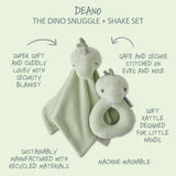 SNUGGLE + SHAKE - Baby Lovey Security Blanket Toy and Rattle Set