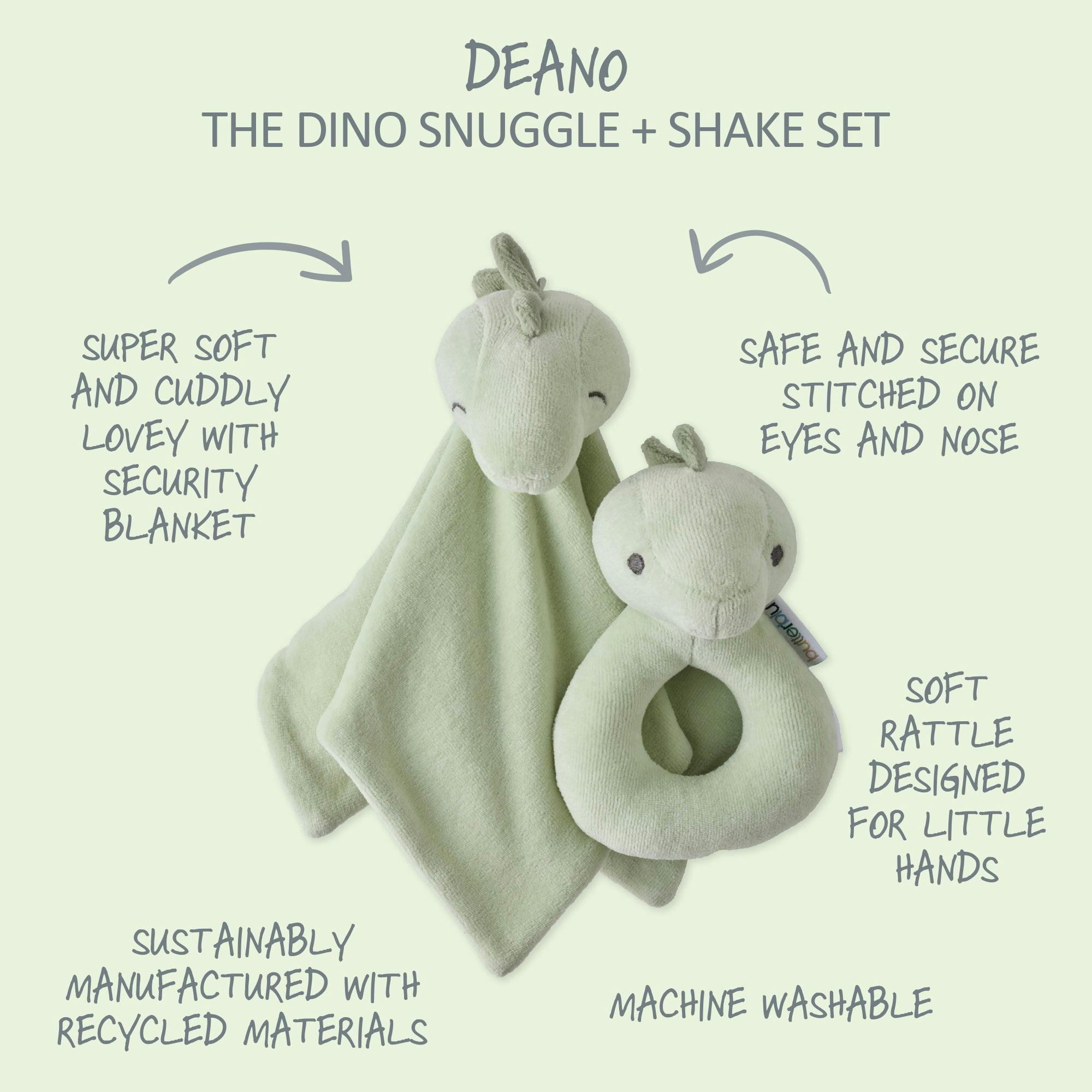 SNUGGLE + SHAKE - Baby Lovey Security Blanket Toy and Rattle Set