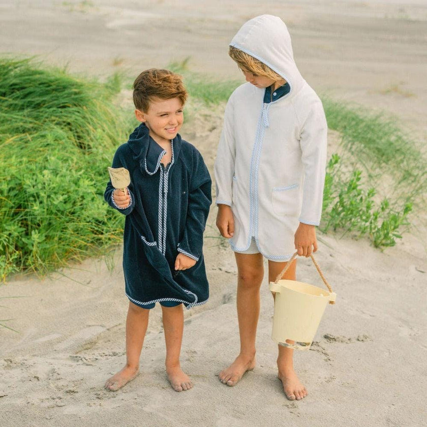 Unisex French Terry Hooded Coverup, White