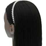 Platinum Rhinestone Embossed Pearl Headband