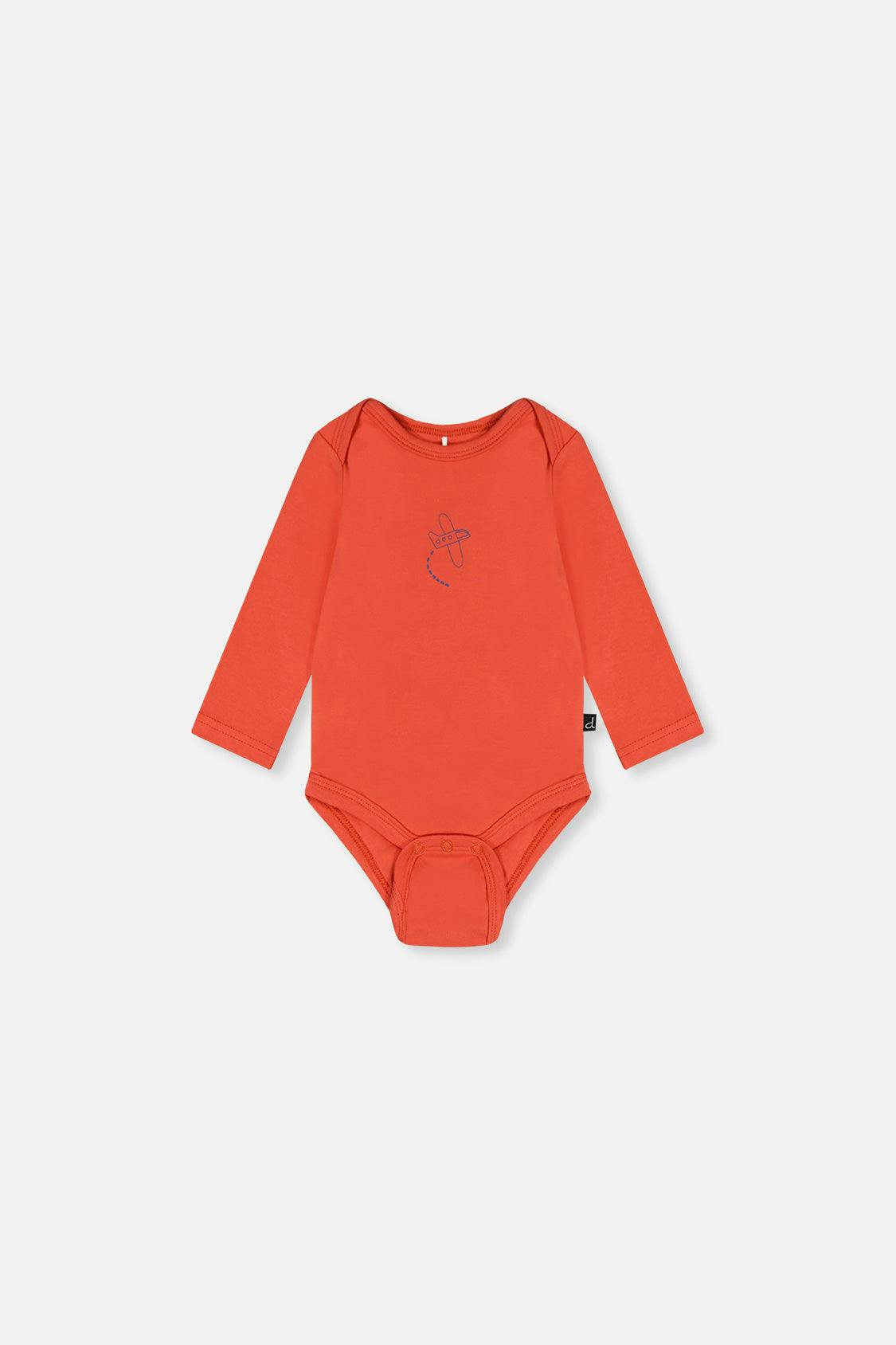 Three Pack Organic Cotton Onesie Beige Printed Airplanes
