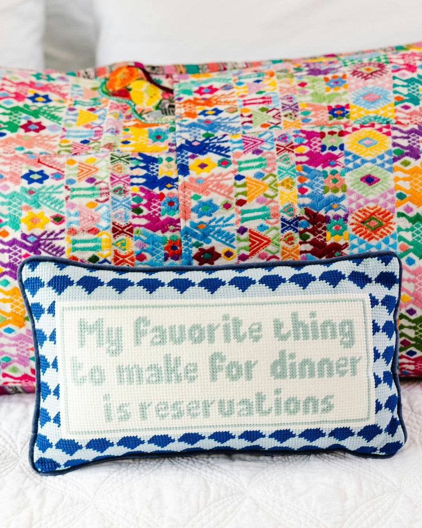 Reservations Needlepoint Pillow