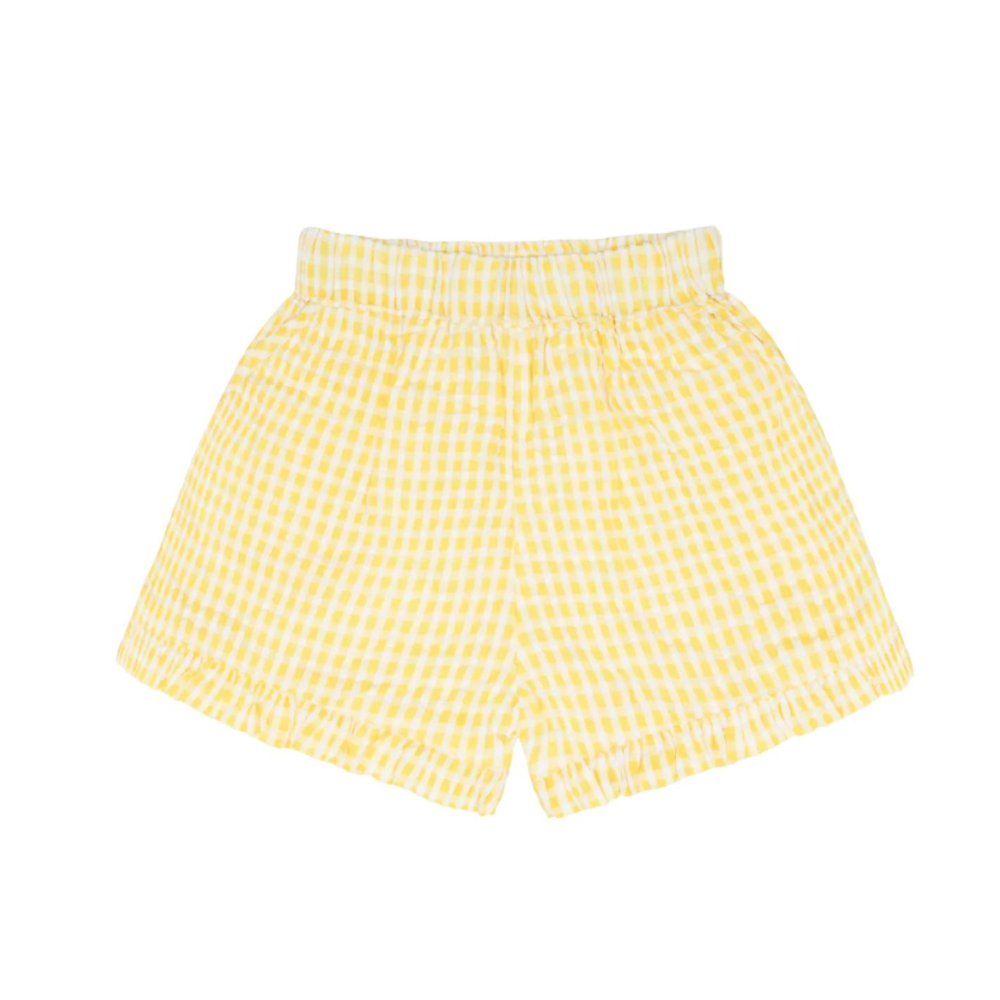 girls soleil gingham ruffle shorts