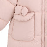 Pink Bow-Detail Puffer Jacket