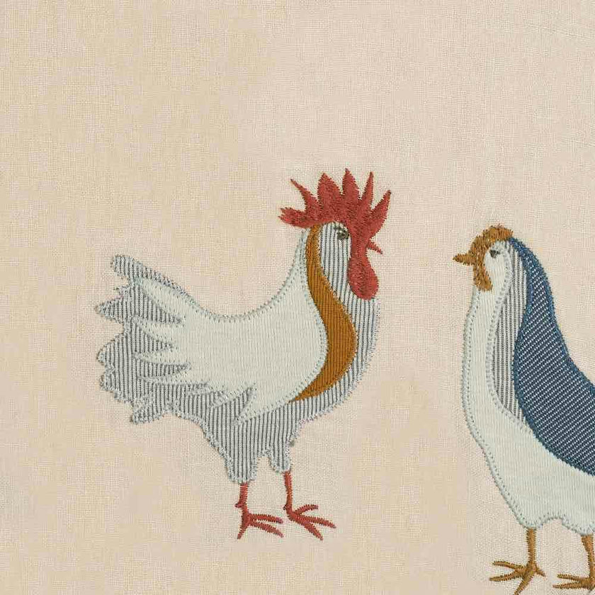 Chicken Appliqué Organic Linen Two-Layer Bib