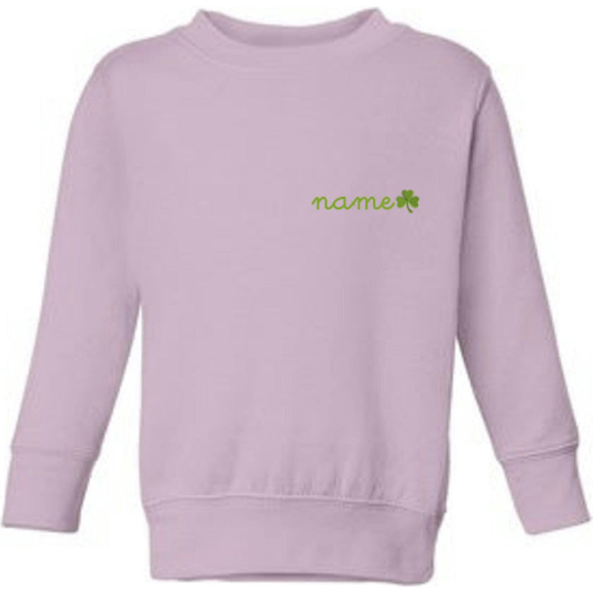 Shamrock Baby + Little Kid Classic Crewneck, Personalized