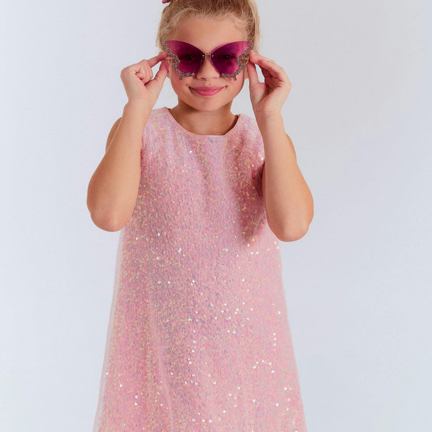Shimmer & Sequin Sleeveless Dress