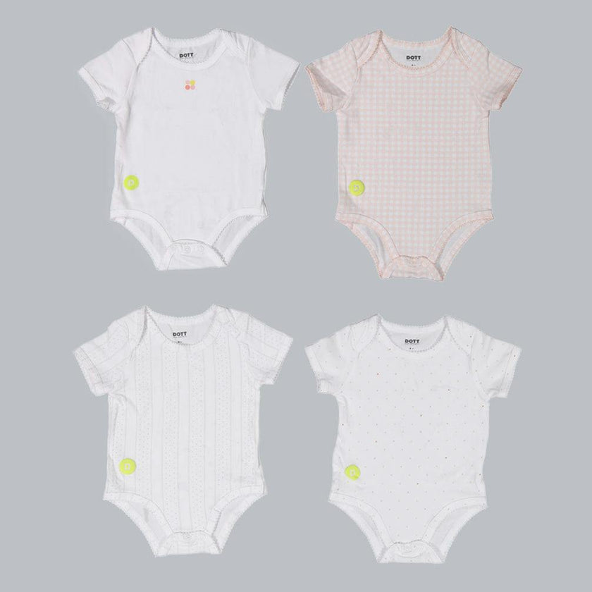 Baby Girl Short Sleeve 4pc Onesie Set