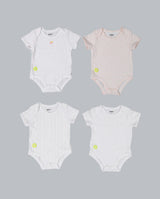 Baby Girl Short Sleeve 4pc Onesie Set
