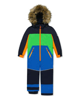 Kids One Piece Discover Snowsuit Blue Green and Orange