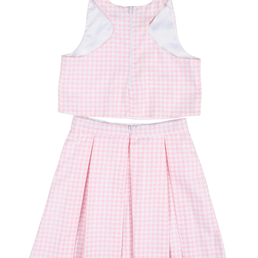 Houndstooth Top and Pleated Skirt
