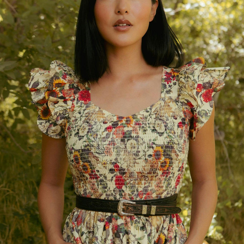 Hattie Dress in Rose Vine