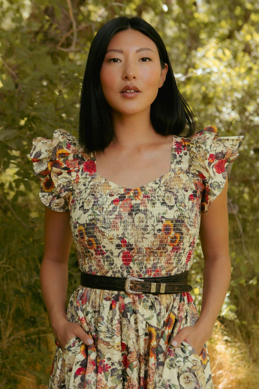 Hattie Dress in Rose Vine