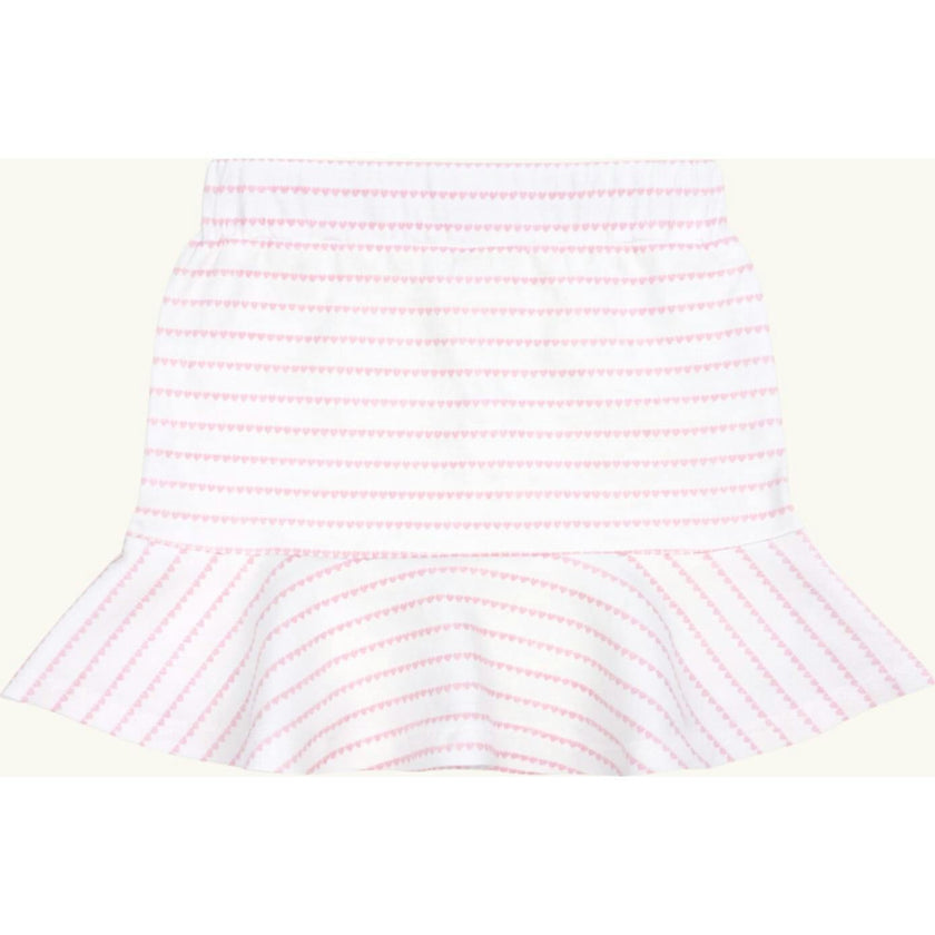 Tennis Skirt in Pink Heart Stripe
