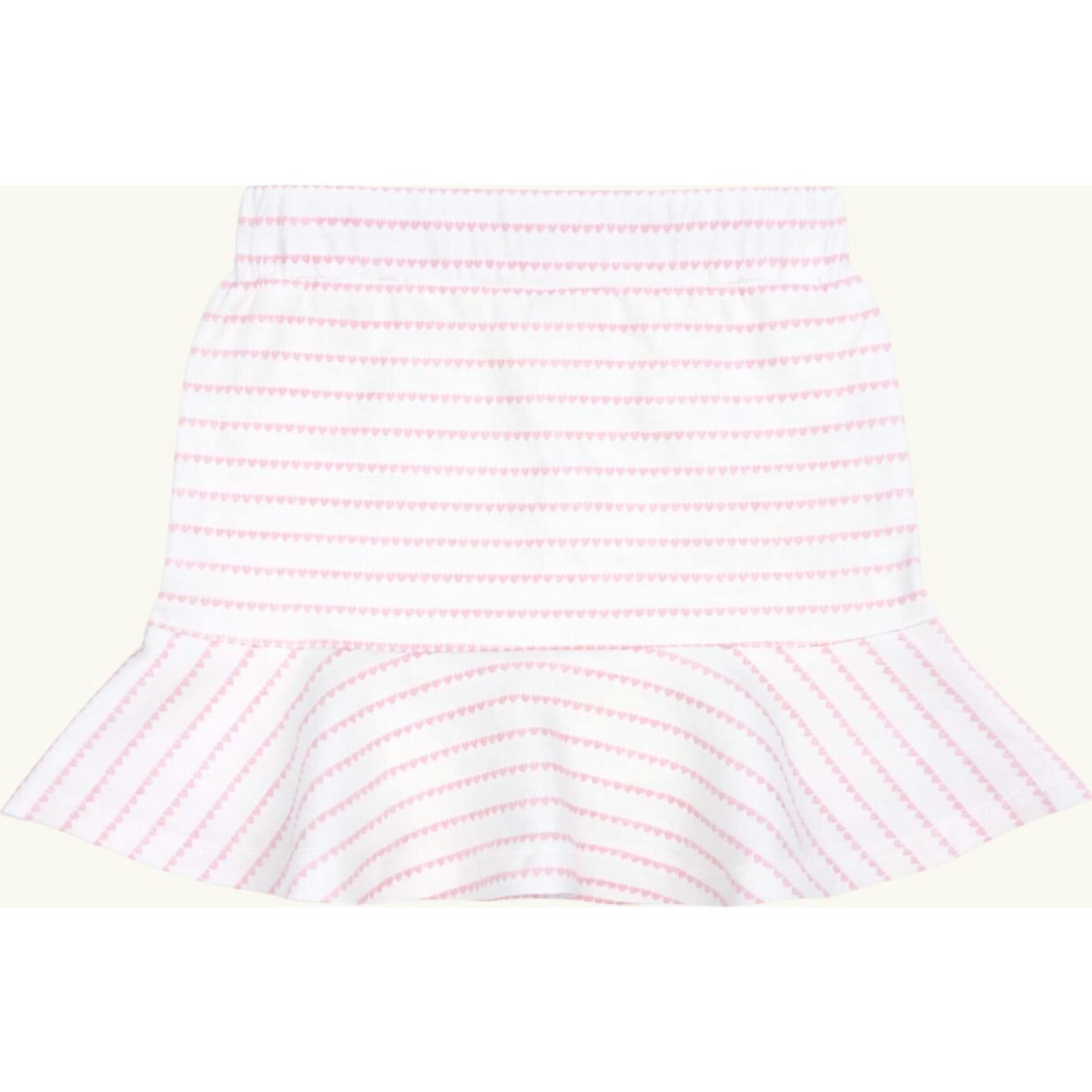 Tennis Skirt in Pink Heart Stripe
