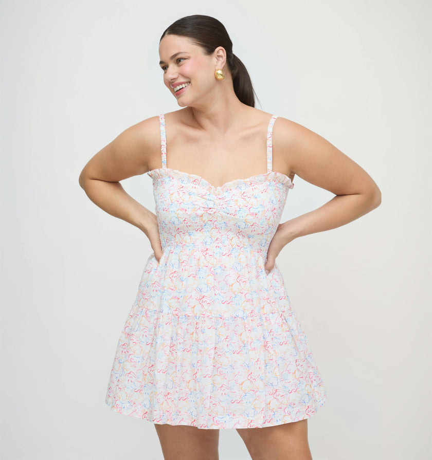 The Rebecca Mini Nap Dress - Camo Fish