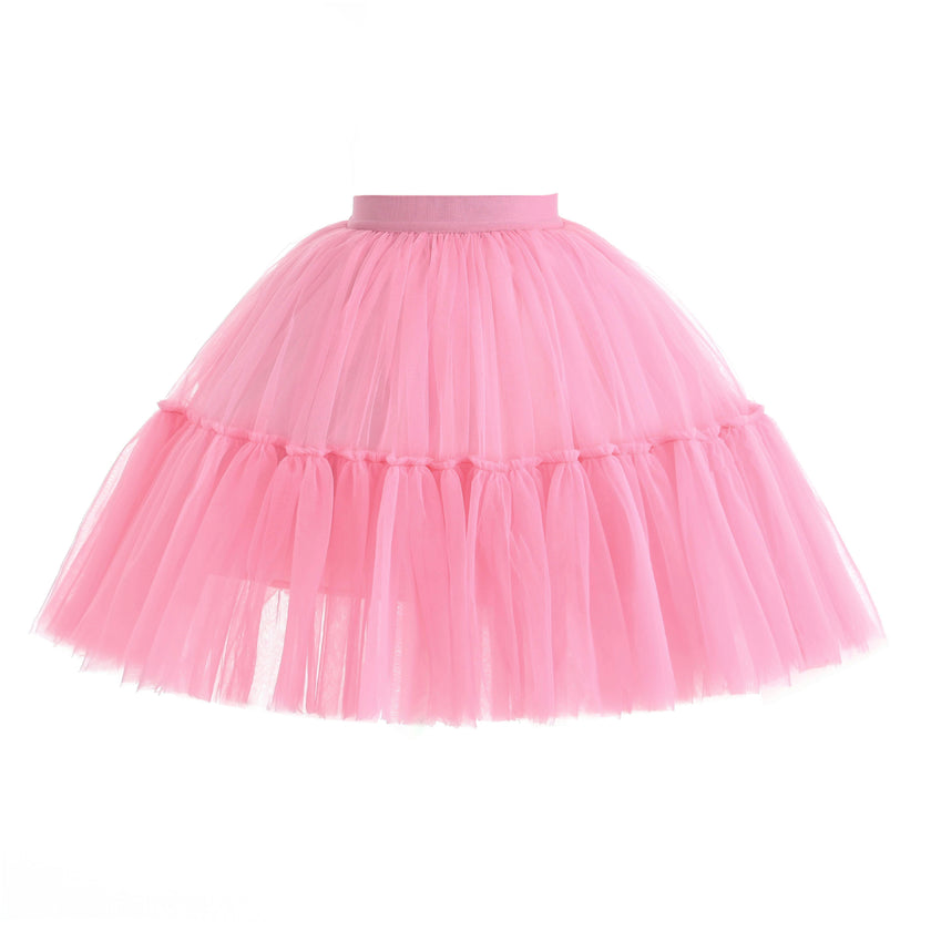 Pink Layered Tulle Skirt