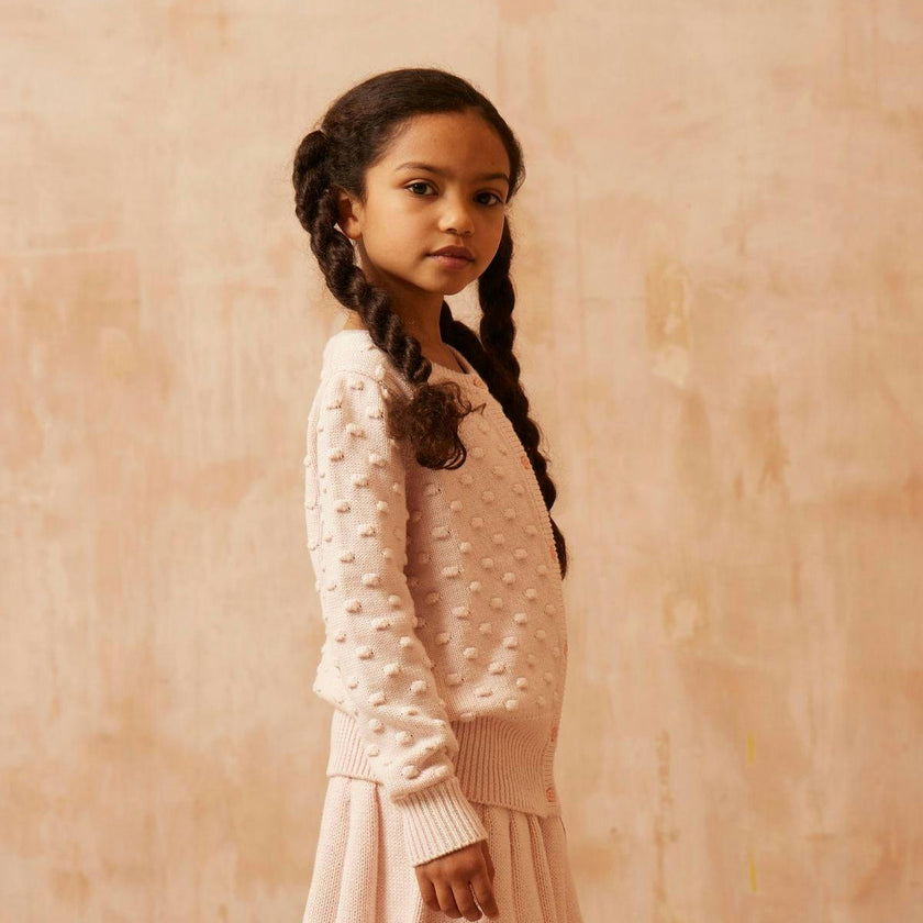 Popcorn Knit Cardigan | Blush