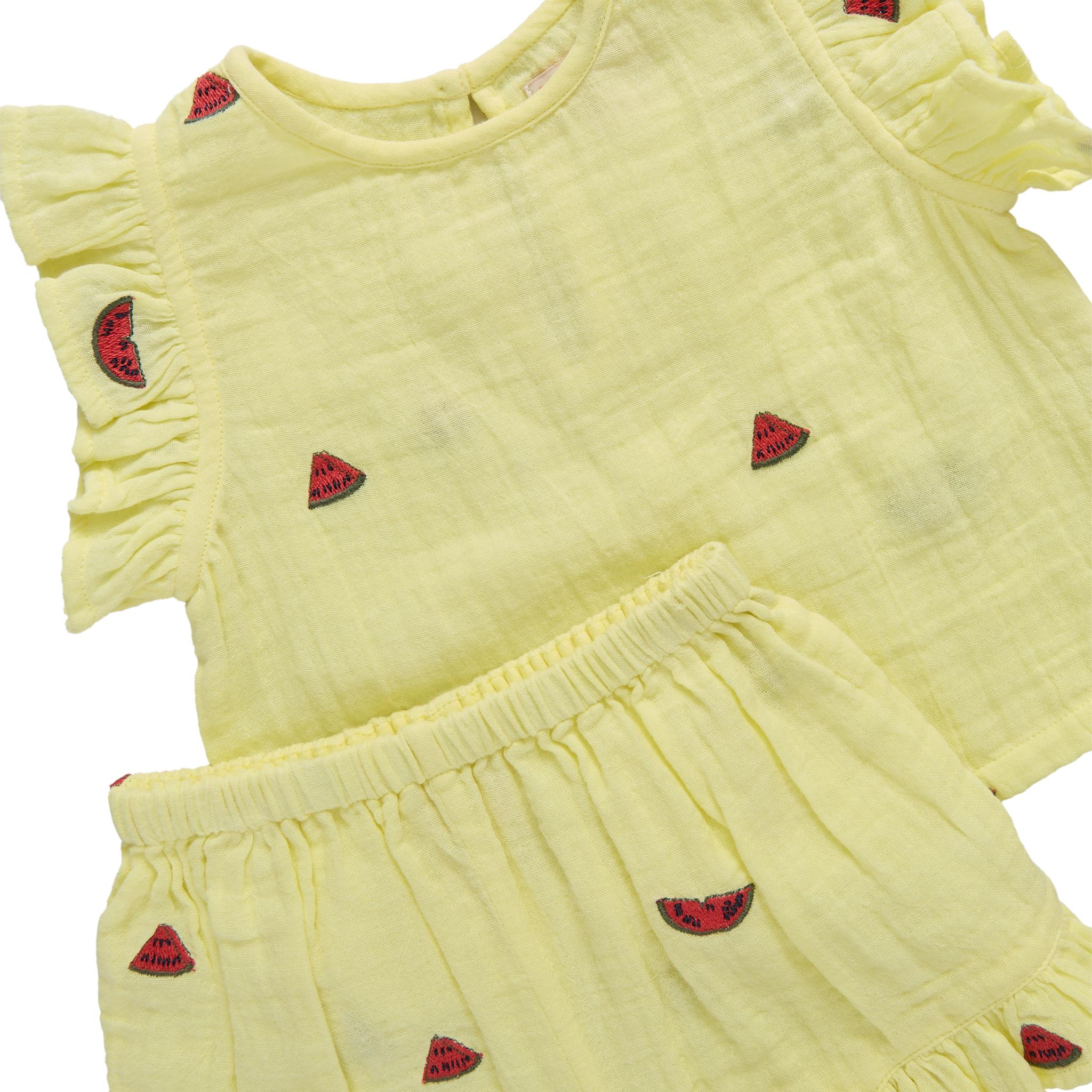 Girls Roey 2-PC Set - Watermelon Embroidery