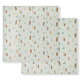 Vintage Surf Bamboo Muslin Two-Piece Burp Cloth Set