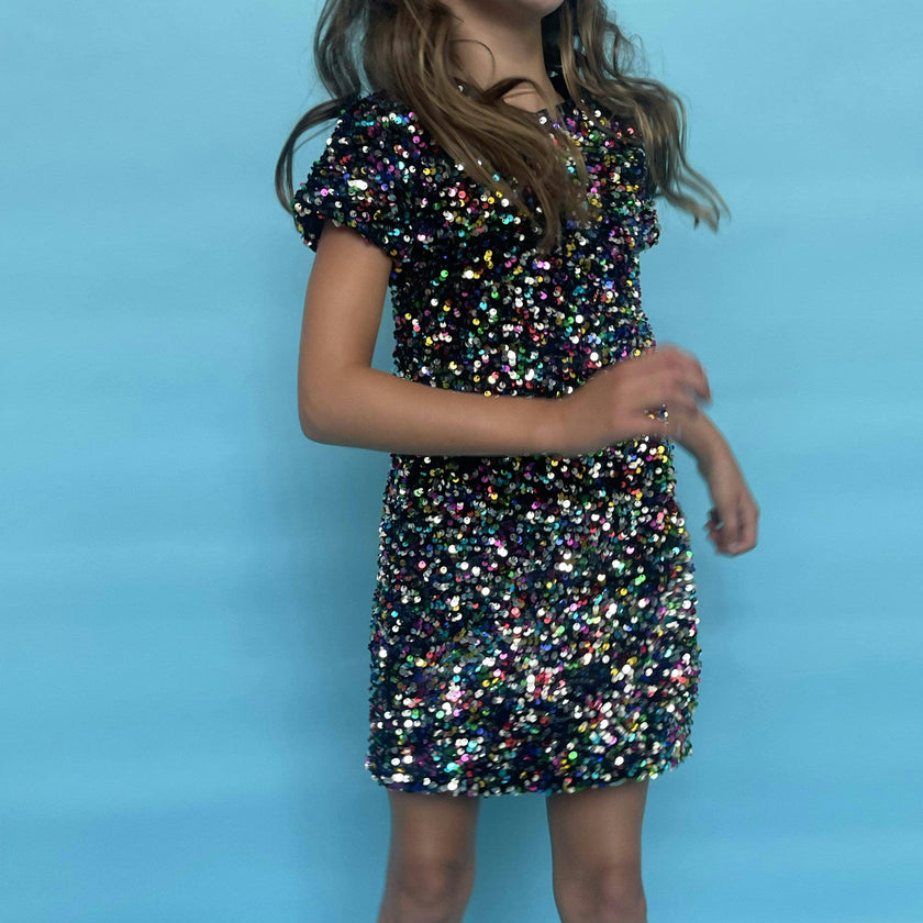 Lola + The Boys Shimmer Stardust Sequin Dress, 10