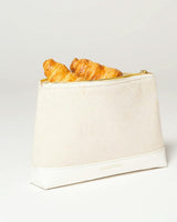 Insulated Small Snack Pouch, White Canvas