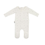 Floral Ruffle Footie and Beanie Set