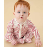 Red Stripe Clever Zip Baby Pajamas
