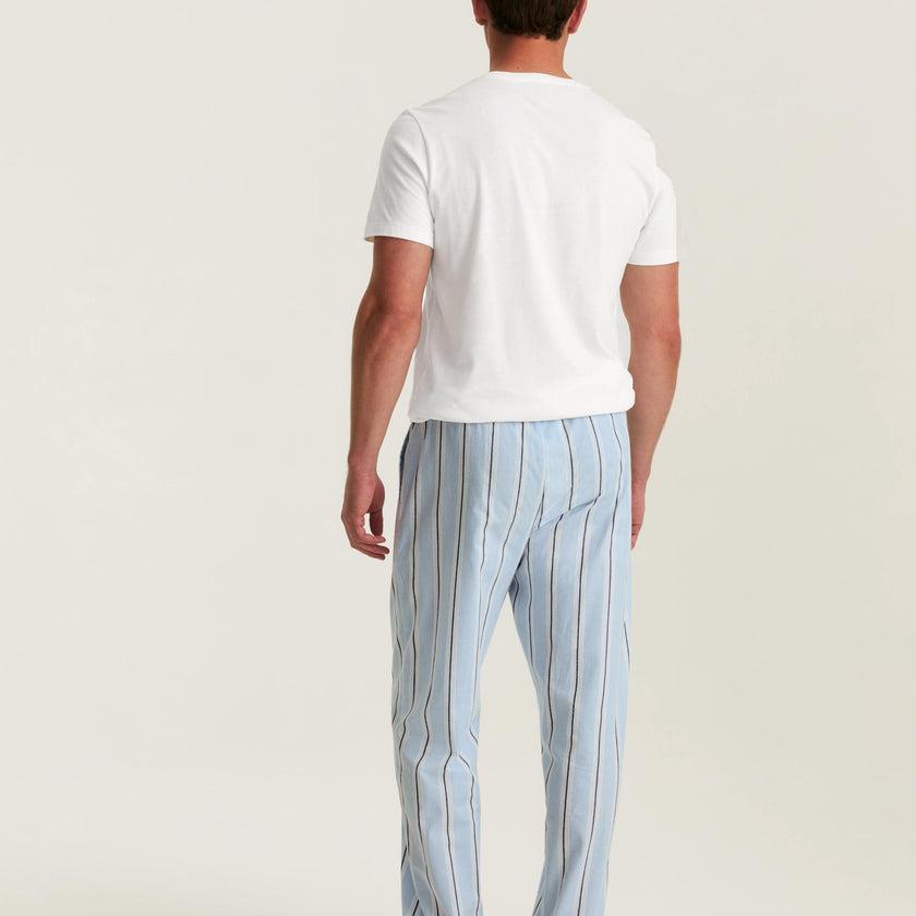Men's Twill Pajama Pants in Coastal Stripe