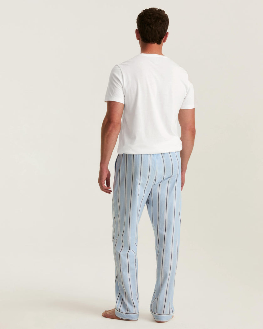 Men's Twill Pajama Pants in Coastal Stripe