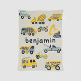 Custom Personalized Baby Sustainable Knit Throw Blanket - Trucks