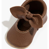 Chestnut Knotted Bow Baby Shoe