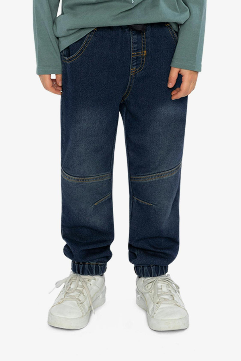 French Terry Denim Jogger Pants Navy Blue