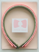 Set of three headbands - cotton candy, pink blush and rustic sage