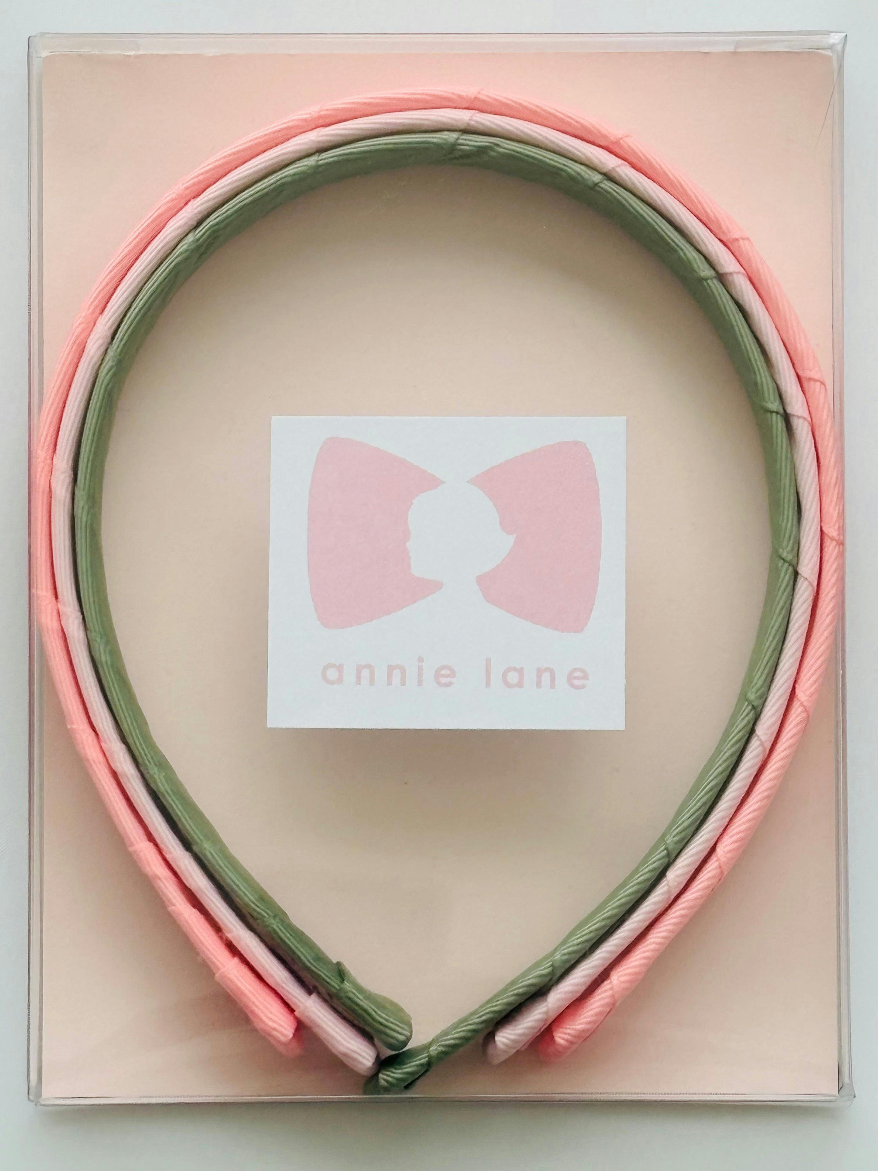 Set of three headbands - cotton candy, pink blush and rustic sage