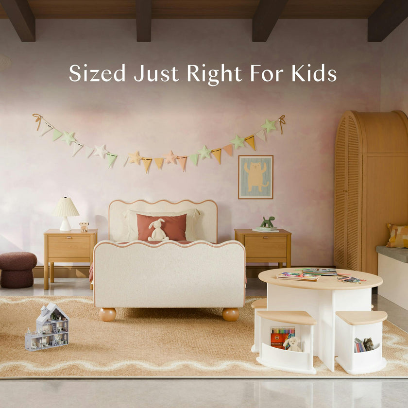 Nessa Nesting Play Table in White and Washed Natural