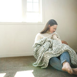 Original Organic Cotton Muslin Quilt - Green Checker