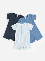 Mason Short Sleeve Romper - Anchor / Sea + Powder
