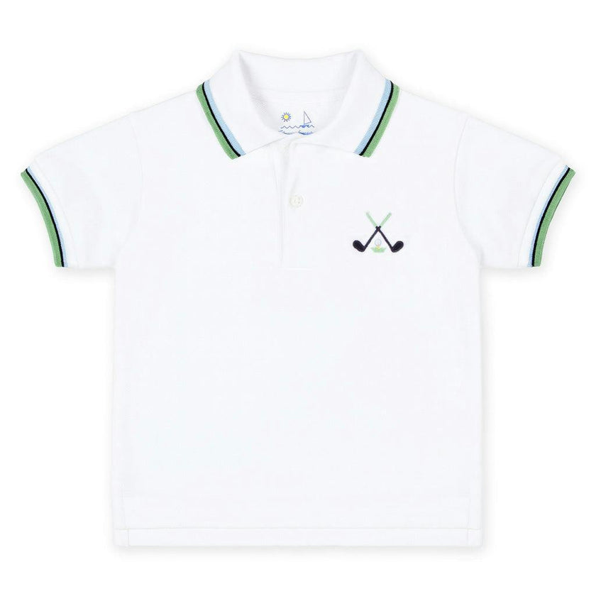 Knit Polo With Golf Clubs