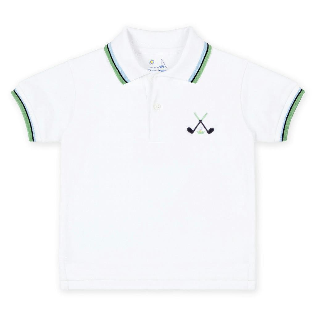 Knit Polo With Golf Clubs