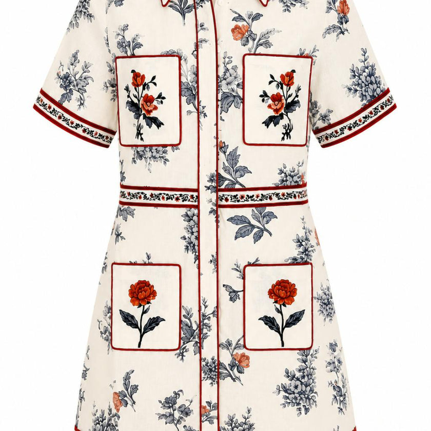 Poppy Heirloom Floral Mini Dress