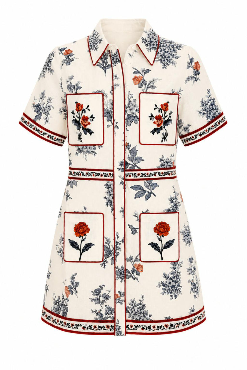 Poppy Heirloom Floral Mini Dress