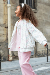 Pastel Bows Fuzzy Bomber