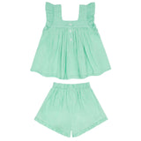 girls gustavia gingham ruffle top and short set