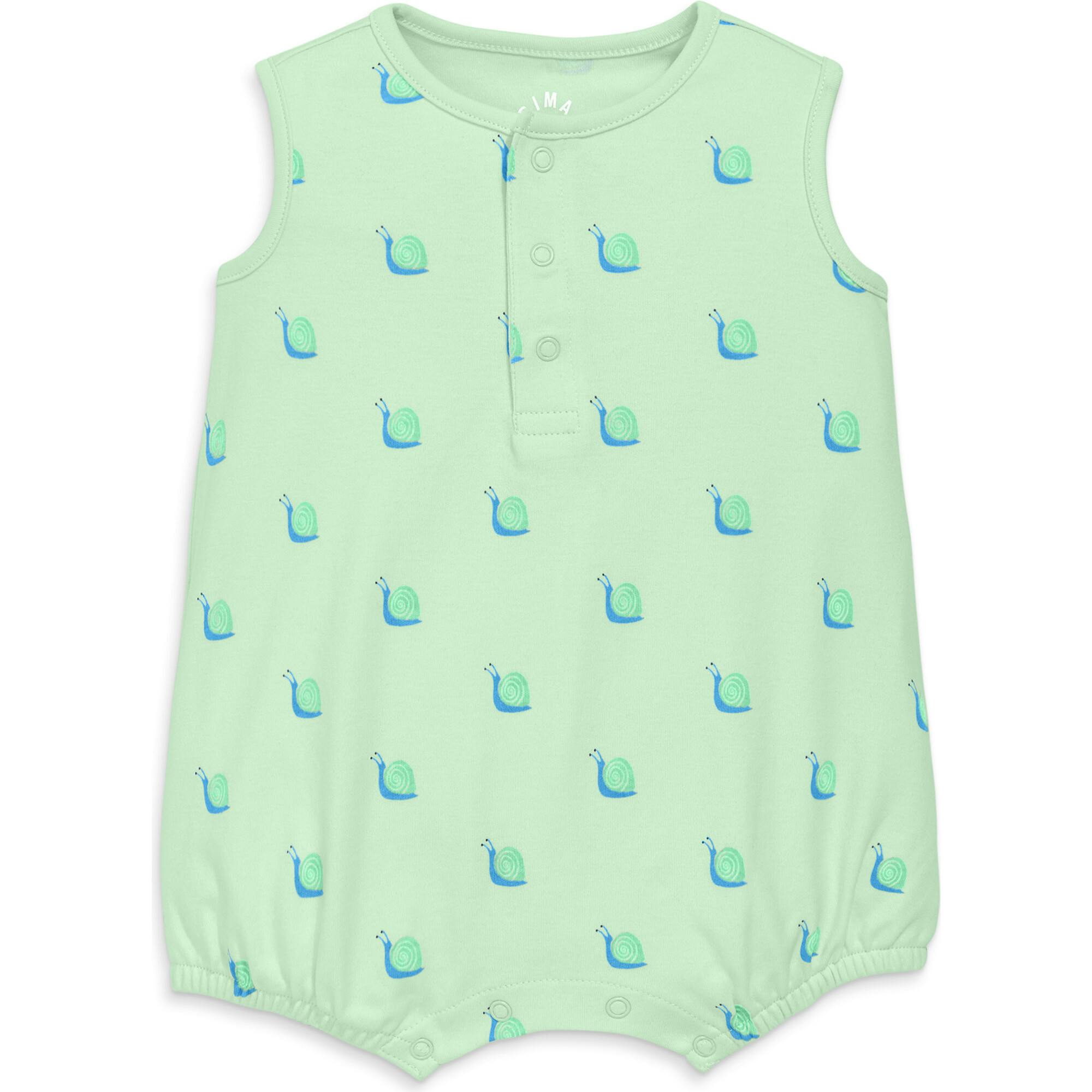 Baby organic henley tank shortie in baby bugs