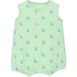 Baby organic henley tank shortie in baby bugs